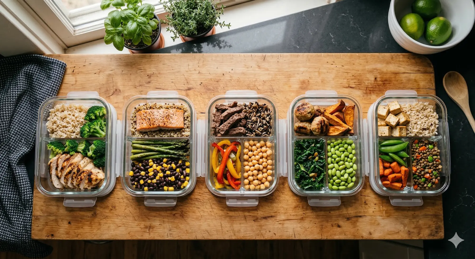 Meal prep équilibré sportif