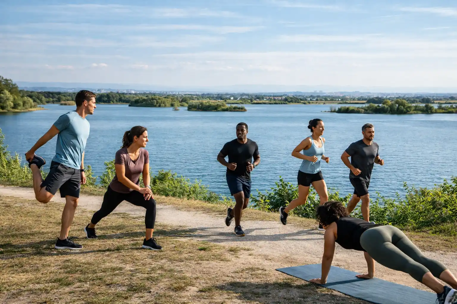 Lac Miribel-Jonage trail Lyon