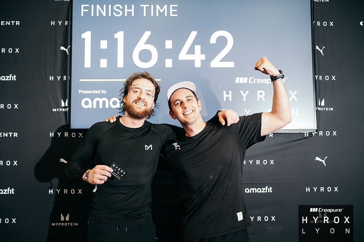 Arrivée Hyrox, chrono 1:16:42